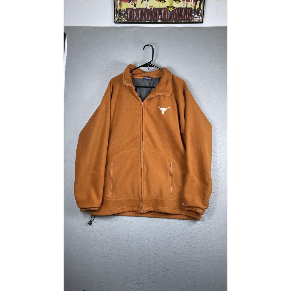 Texas Longhorns Jacket Mens Large Orange NCAA Football Pro Player Fleece